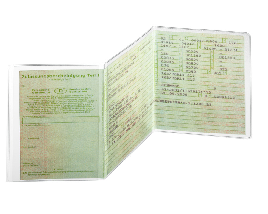 Durable Schutzhülle, KFZ-Schein transparent 105 x 210 mm