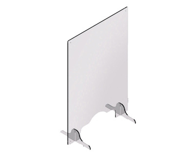 Hygieneschutzwand, Durchreiche 25x15cm (BxH) transparent 80 x 100 cm