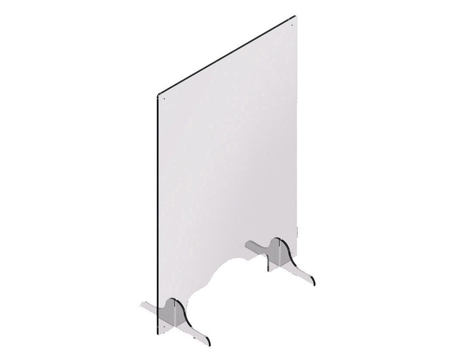 Hygieneschutzwand, Durchreiche 25x15cm (BxH) transparent 80 x 100 cm