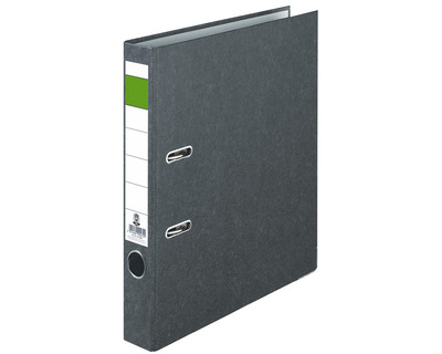 Ordner Wolkenmarmor A4 "Grüner Balken" Economy schwarz 50 mm