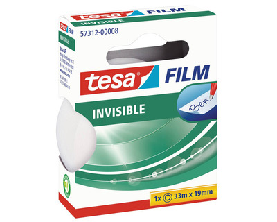 Tesa Klebeband "Invisible", beschriftbar transparent matt 19 mm x 33 m