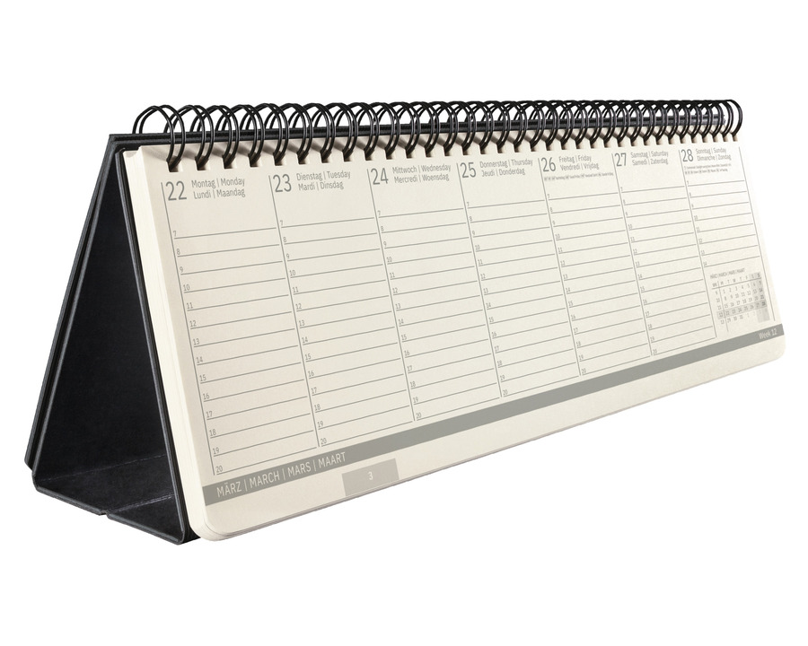 Sigel Querterminkalender 2027 "Conceptum" schwarz 2 Seiten = 1 Woche