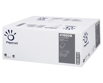 Papernet Papierhandtücher "Standard", Recyclingpapier V-Falz 24,5 x 23 cm 1-lagig grau 20x250Bl.