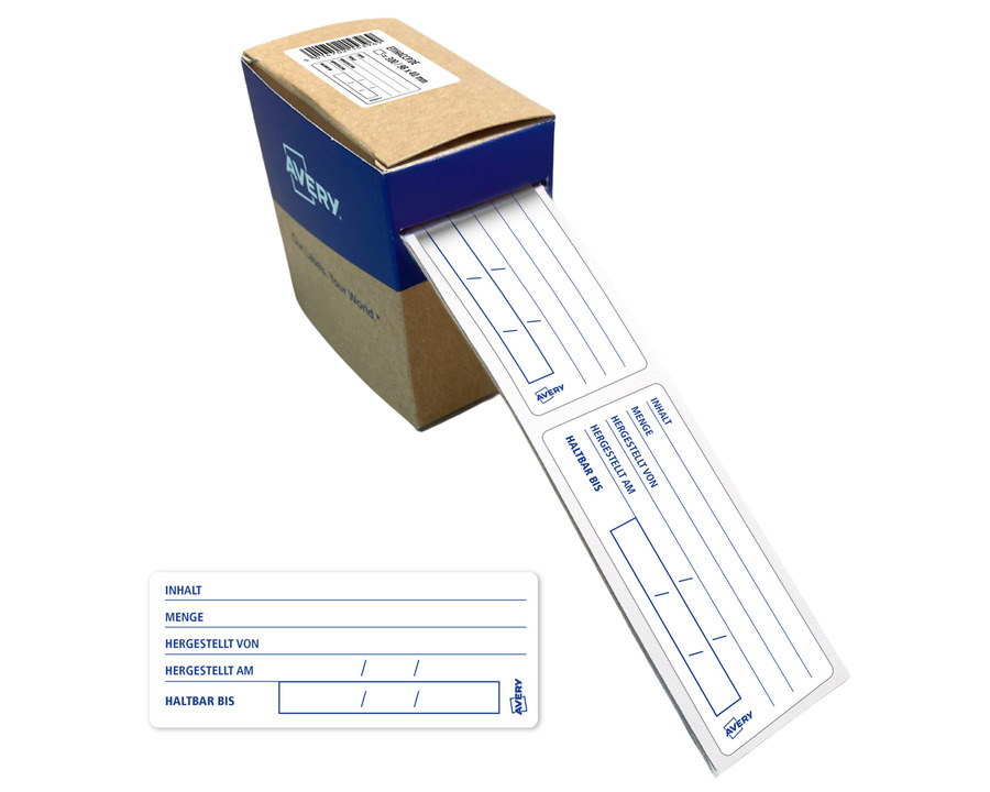 Avery Zweckform Lebensmittel-Etiketten, ablösbar weiß 98 x 40 mm 300Et.
