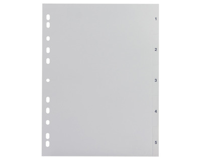 PP-Register A4, 1-5 grau 225 x 297 mm