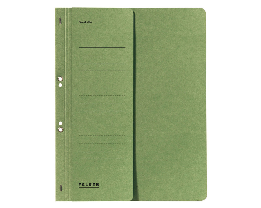 Falken Ösenhefter, 1/2 Vorderdeckel grün 250g/m²