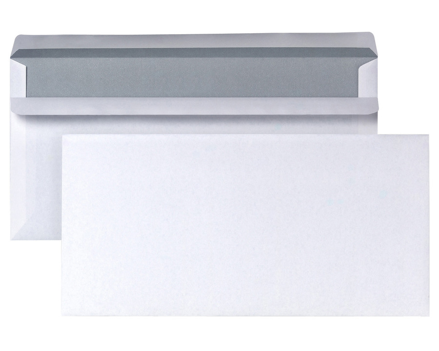 Briefumschlag DL, ohne Fenster, selbstklebend weiß 110 x 220 mm 500St.