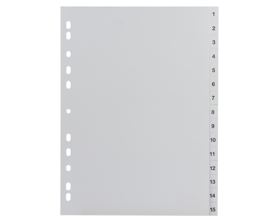 PP-Register A4, 1-15 grau 225 x 297 mm