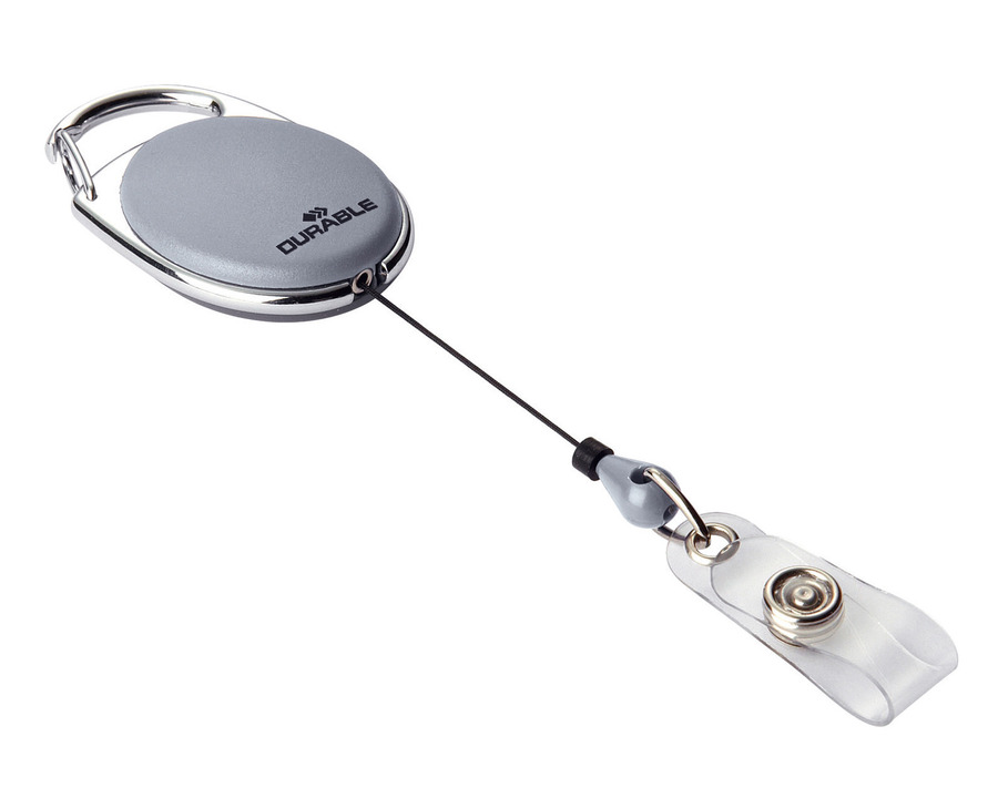 Durable Ausweishalter "Jojo Style" mit Druckknopf grau 10St.
