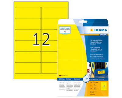 Herma Folien-Etiketten A4 "Special" gelb 99,1 x 42,3 mm 300Et.