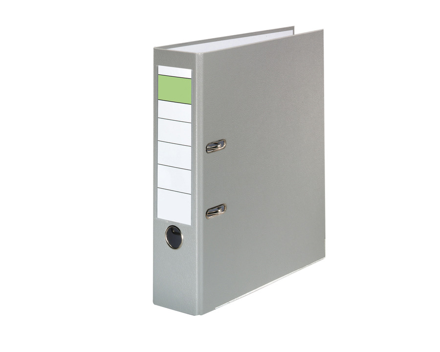 Ordner A4 "Grüner Balken" grau 80 mm
