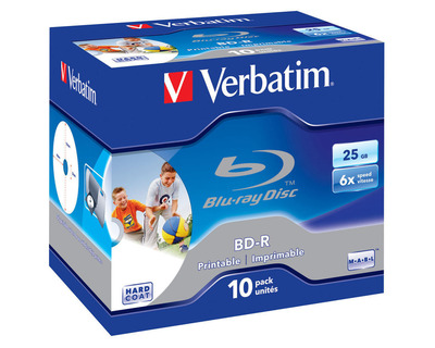 Verbatim Blu-ray Disc BD-R, bedruckbar 25GB Jewel Case 10St.