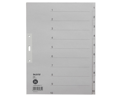 Leitz Tauen-Register A4, 1-10, überbreit grau 240 x 300 mm