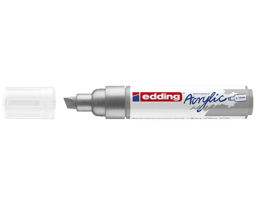 Edding Acrylmarker 5000 silber matt 5-10 mm Keilspitze