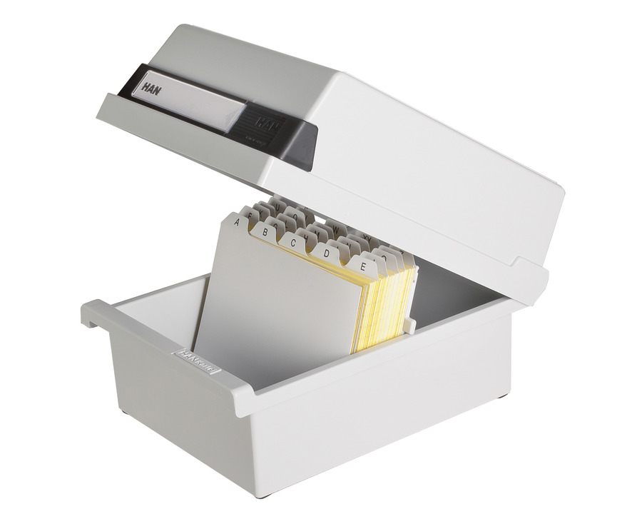 Han Karteikasten A6, für 800 Karten lichtgrau 177 x 140 x 250 mm