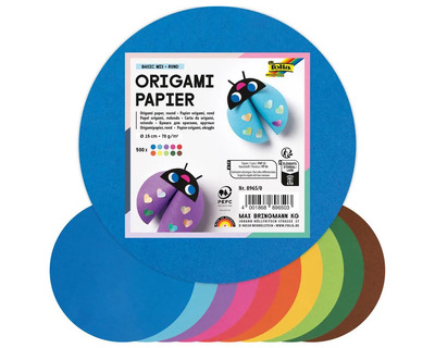 Folia Origamipapier mehrfarbig 70g/m²  Ø15cm 500Bl.