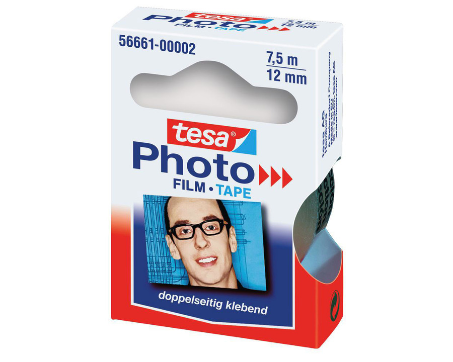 Tesa Doppelseitiges Klebeband "Photo" transparent 12 mm x 7,5 m