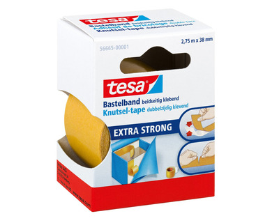 Tesa Doppelseitiges Klebeband chamois 38 mm x 2,75 m
