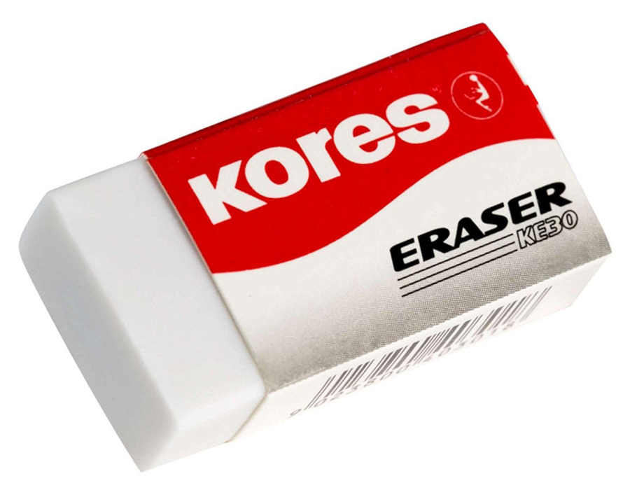 Kores Radierer "KE30" weiß 40 x 21 x 10 mm