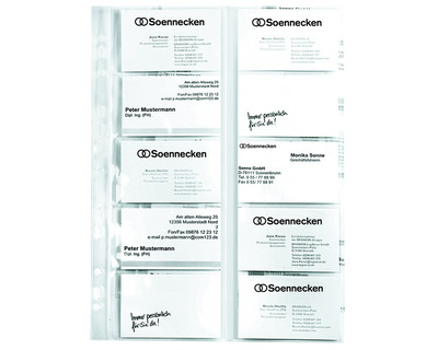 Soennecken Visitenkartenhüllen A4 transparent glasklar, 100 my 10St.
