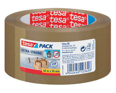 Tesa Packband PVC "Ultra Strong" braun 50 mm x 66 m