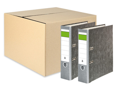 Ordner Wolkenmarmor A4 "Grüner Balken" grau 80 mm 20St.