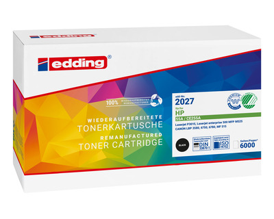 Edding Rebuilt-Toner 2027, HP 55A/CE255A schwarz 6.000 Seiten