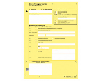 Brief & Siegel Zustellungsurkunde A4, neutral 100St.