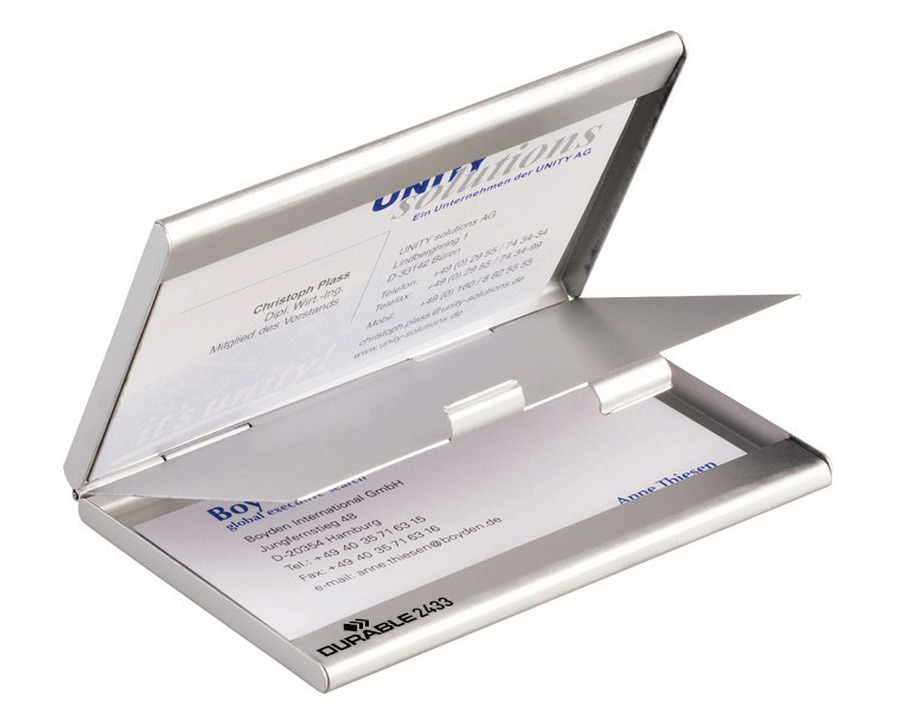 Durable Visitenkarten-Etui "Duo" silber