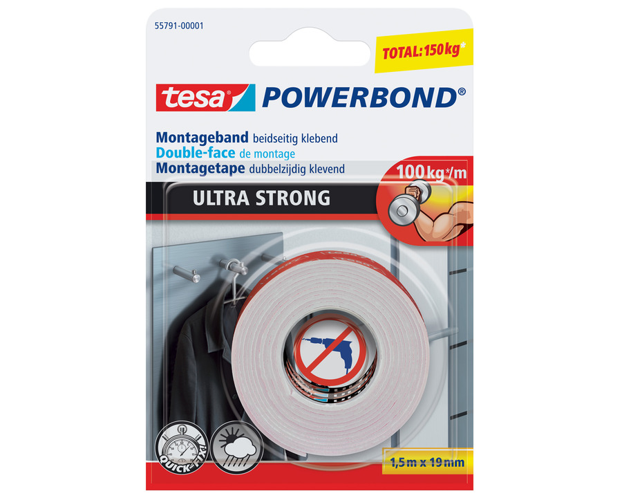 Tesa Montageband "Powerbond" Ultra Strong 19 mm x 1,5 m