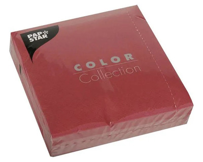 Papstar Servietten "Color Collection", 1/4-Falz bordeaux 3-lagig 50St.