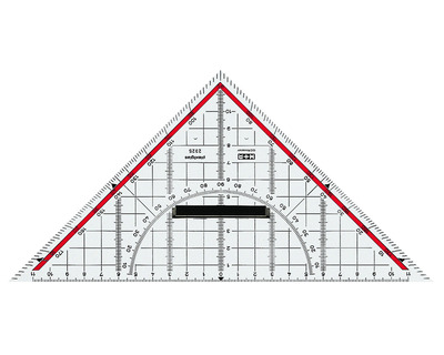 Möbius+Ruppert Zeichendreieck, mit Griff transparent 25 cm