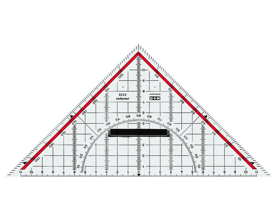 Möbius+Ruppert Zeichendreieck, mit Griff transparent 25 cm