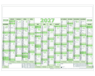 Zettler Plakatkalender 2027 "919", Recyclingpapier, gerollt 88 x 63 cm 1 Seite = 14 Monate