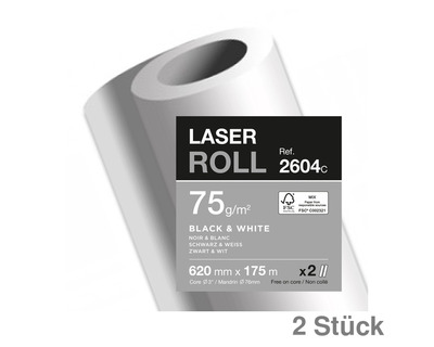 Clairefontaine Rollen-Plotterpapier "Laser Multifunctional" 75g/m² 620 mm (24") x 175 m 2St.