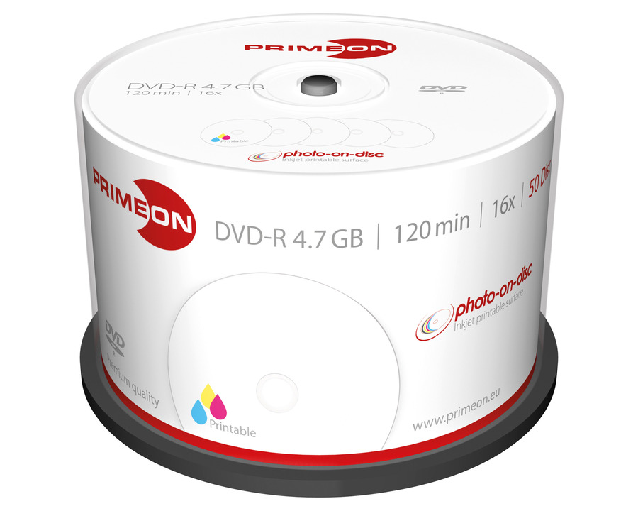 Primeon DVD-R, bedruckbar 4,7GB Spindel 50St.