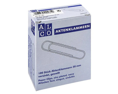 Alco Aktenklammern 50 mm, gewellt verzinkt 100St.