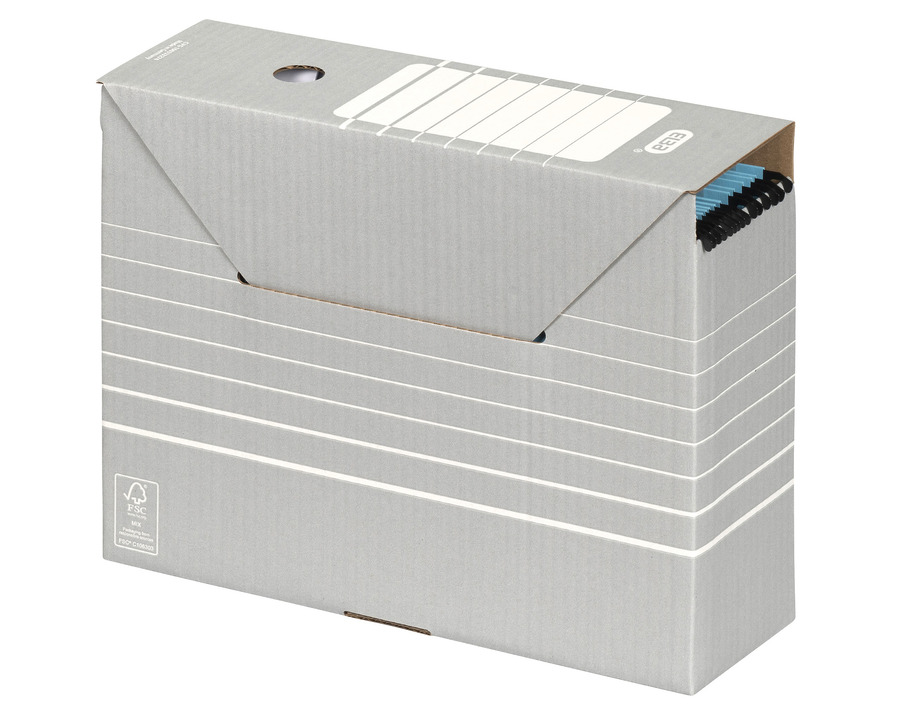 Elba Archivschachtel "Tric" A4 grau/weiß 110 x 340 x 270 mm