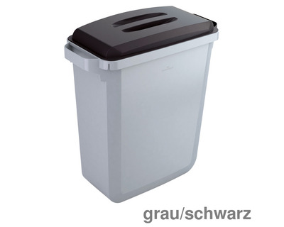 Durable Abfalleimer "Durabin 60", mit Deckel grau/schwarz 60 Liter