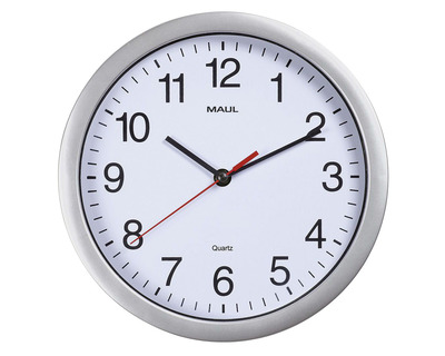 Maul Wanduhr "MAULrun" silber Ø25,2cm
