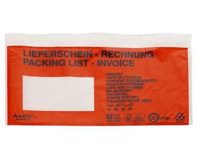 VP Begleitpapiertaschen "DocuFix Classic" DL "Lieferschein/Rechnung" rot 1.000St.