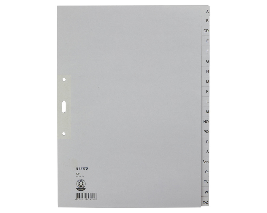 Leitz Tauen-Register A4, A-Z, überbreit grau 240 x 300 mm