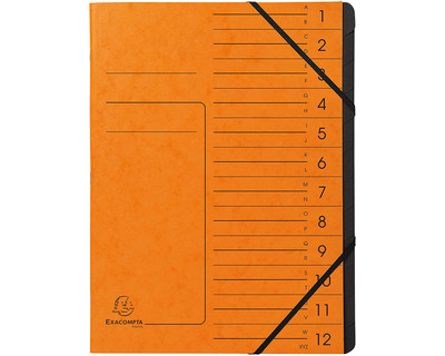 Exacompta Ordnungsmappe A4 "Colorspan" orange 12 Fächer