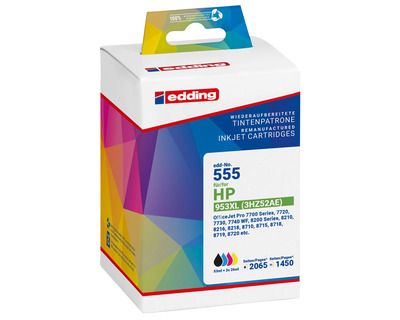 Edding Refill-Tintenpatrone 555, HP 953XL, Multipack CMYK 4St.