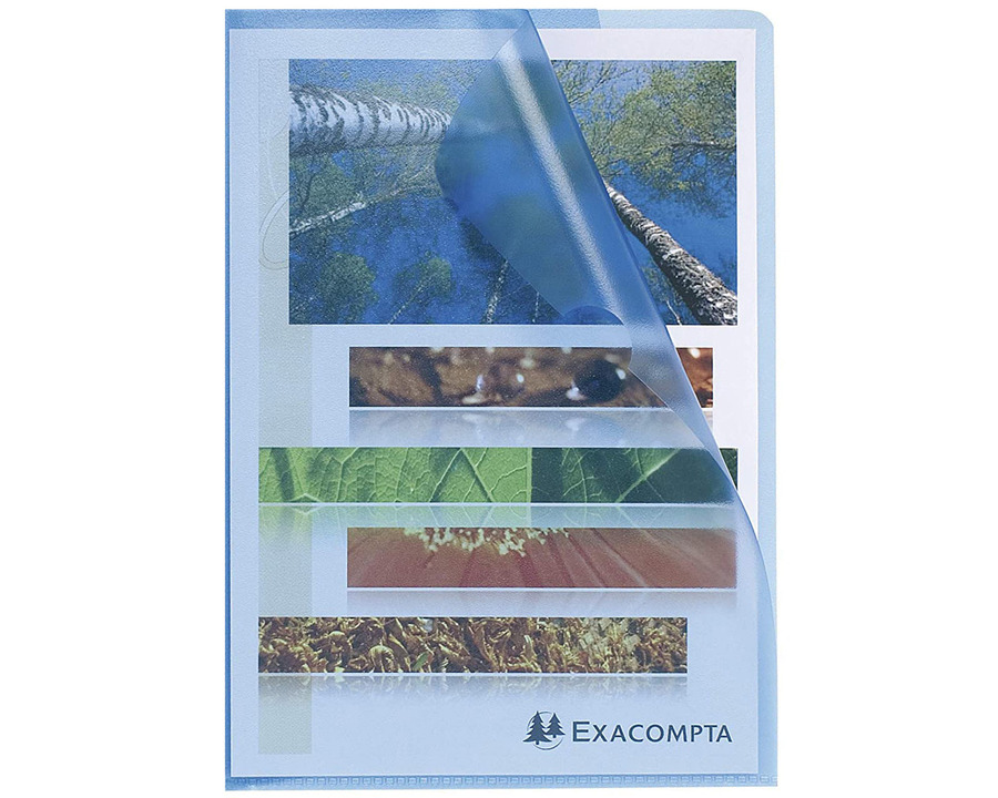 Exacompta Sichthüllen A4 "Standard" blau genarbt, 120 my 100St.