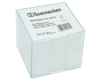 Soennecken Zettelbox transparent 105 x 105 x 91 mm