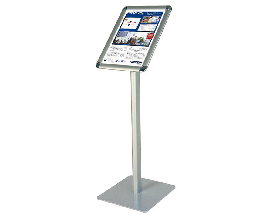 Franken Bodenständer "Standard", A3 hoch silber 120 cm