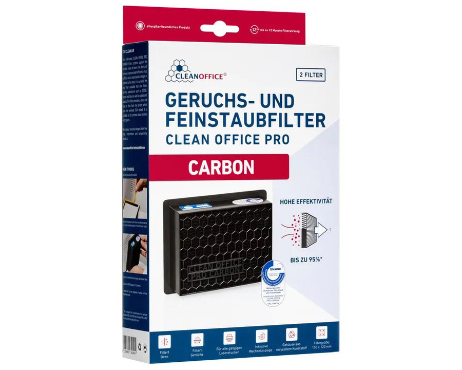 Clean Office Feinstaubfilter "Pro Carbon", für Drucker 2St.