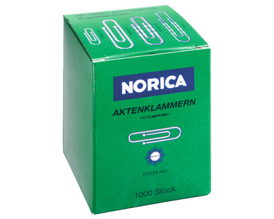 Norica Briefklammern "Norica" silber 24 mm 1.000St.