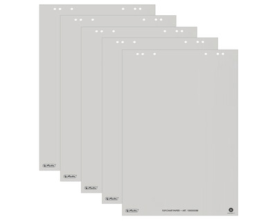 Herlitz Flipchartblock, Recyclingpapier blanko 80g/m² 20Bl. 5St.